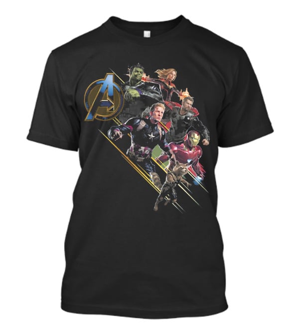 Marvel Avengers Hulk Iron Man Captain America Thor Black Widow T-Shirt