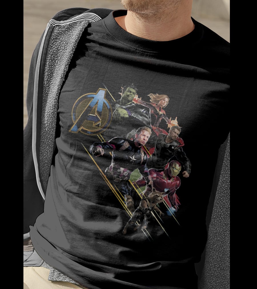 Marvel Avengers Hulk Iron Man Captain America Thor Black Widow T-Shirt