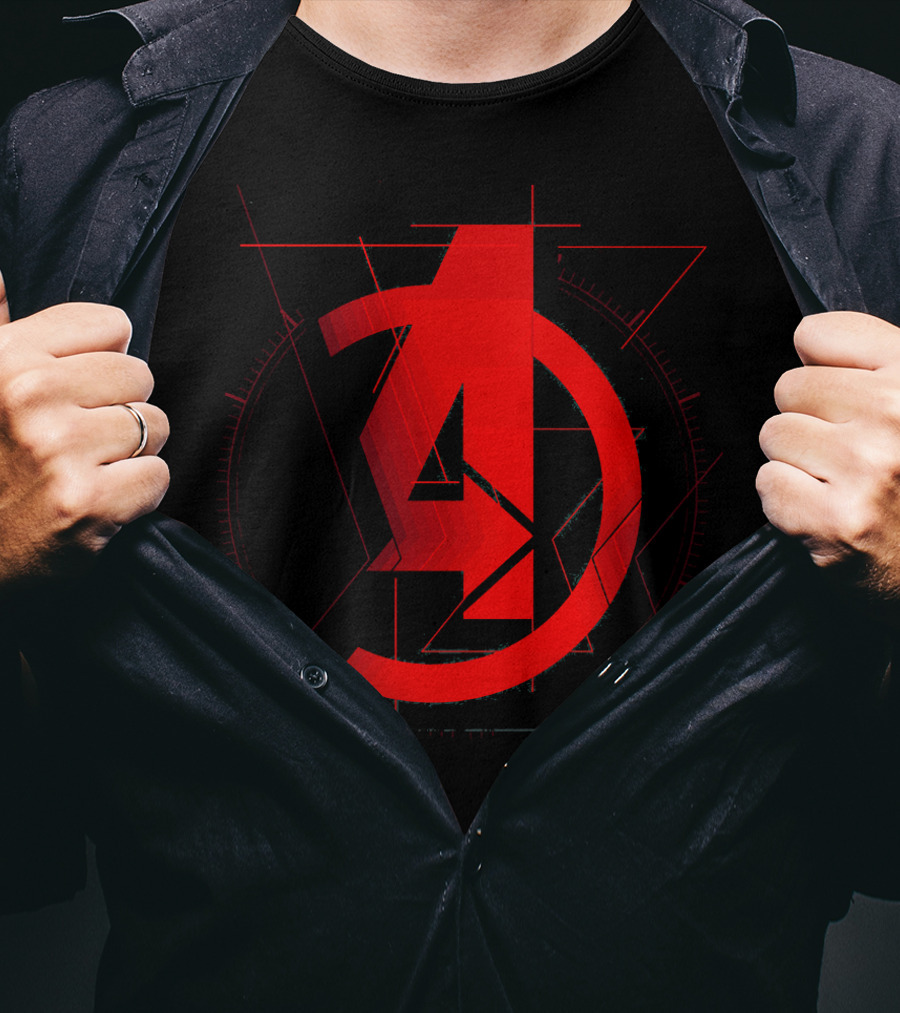 Marvel Avengers Red A And Black Widow Icon T-Shirt