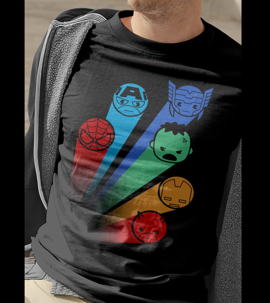 Marvel Avengers Captain America Thor Spider-Man Hulk Iron Man Daredevil Signals T-Shirt