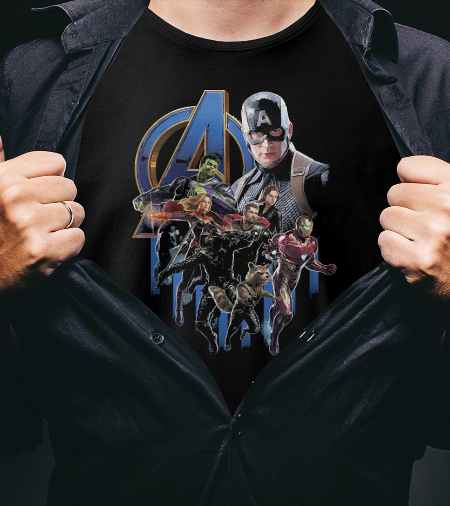 Marvel Avengers Captain America Iron Man Hulk Black Widow Guardians Of The Galaxy T-Shirt