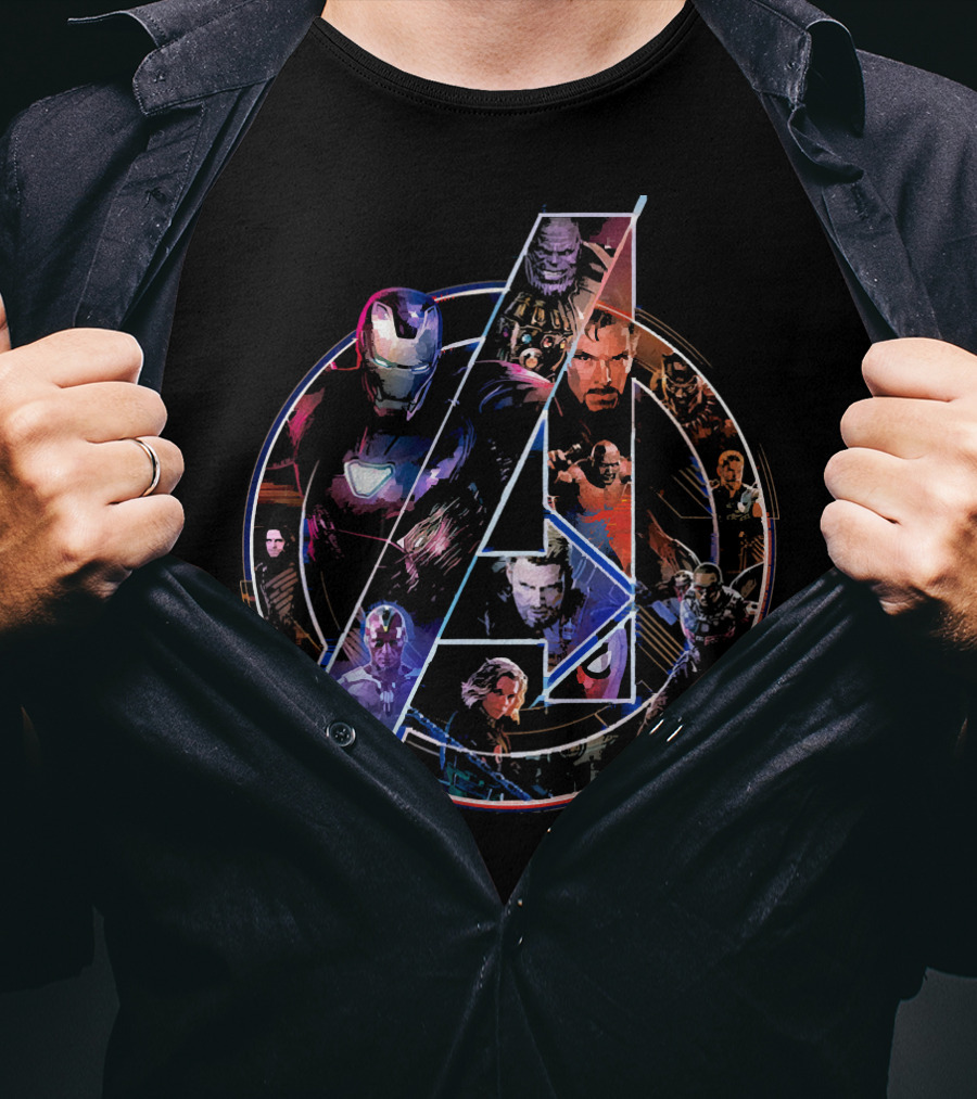 Marvel Avengers Infinity War Iconic Heroes And Villains Collage T-Shirt