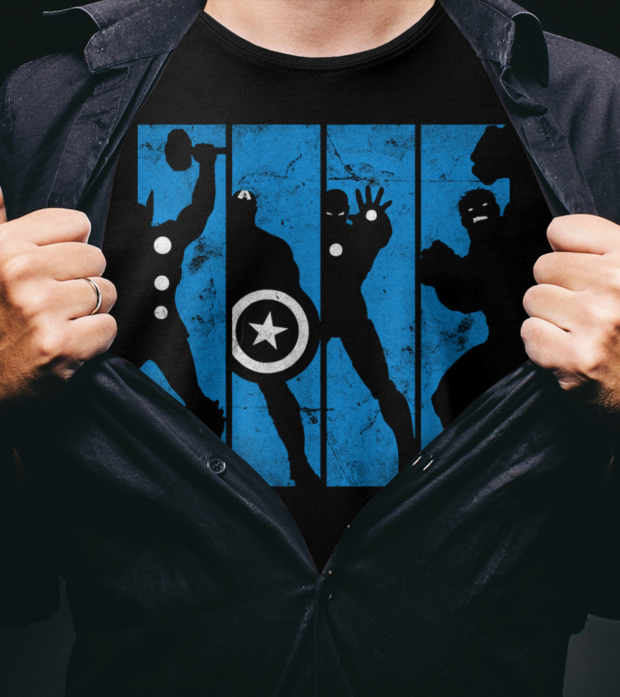 Marvel Avengers Iconic Hero Silhouettes T-Shirt
