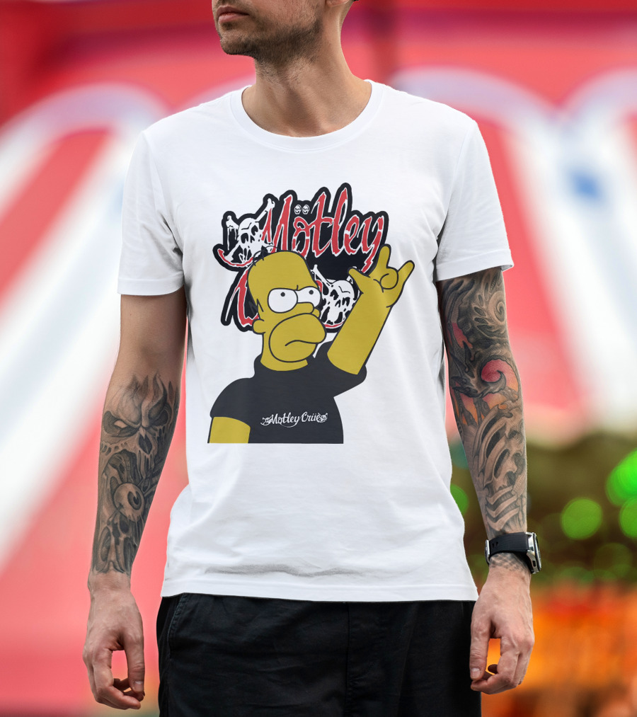 Homer Simpson Motley Crue Rock Salute T-Shirt
