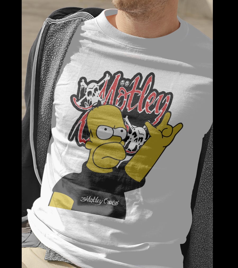 Homer Simpson Motley Crue Rock Salute T-Shirt