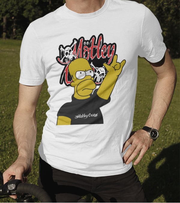 Homer Simpson Motley Crue Rock Salute T-Shirt