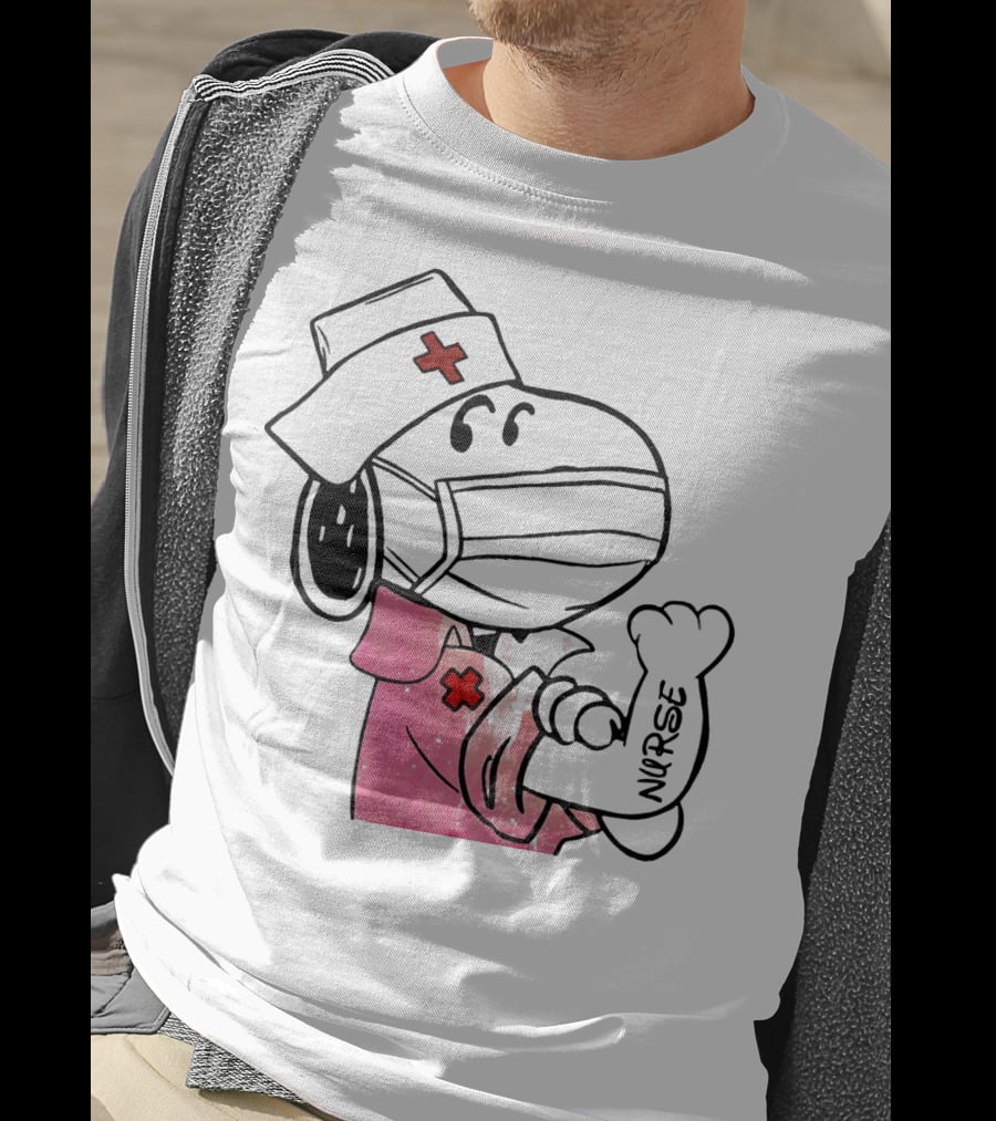 Snoopy Nurse With Arm Tattoo Showing Strength T-Shirt