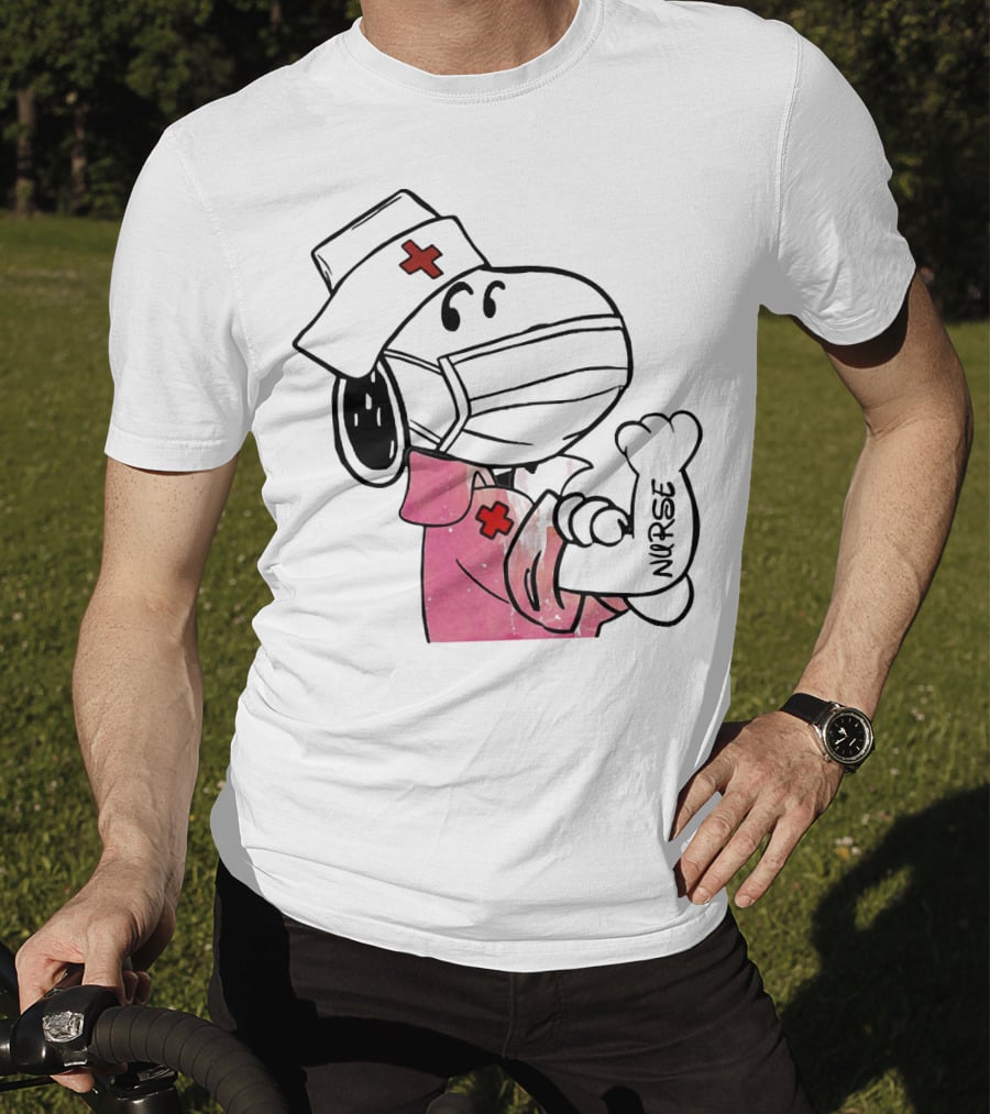 Snoopy Nurse With Arm Tattoo Showing Strength T-Shirt