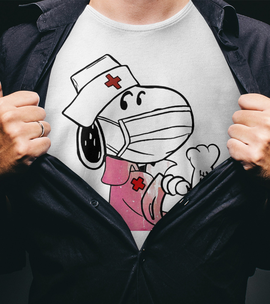 Snoopy Nurse With Arm Tattoo Showing Strength T-Shirt