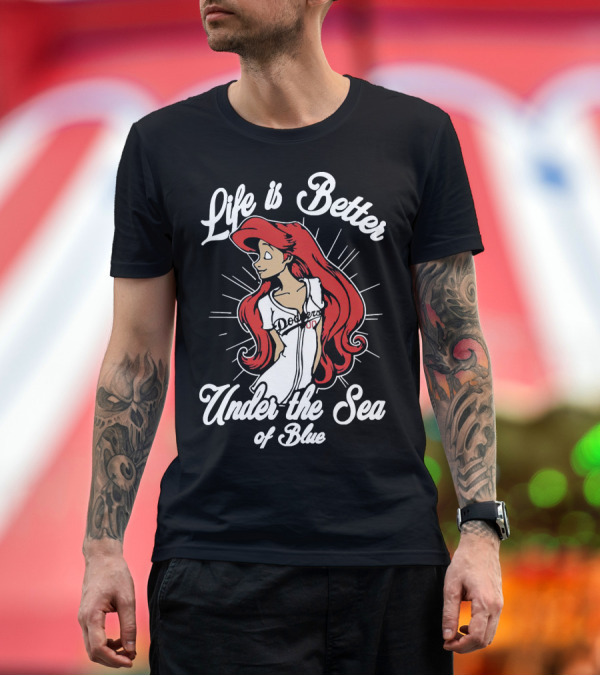 Premium T-Shirt: Life is Better Under the Sea of Blue Dodgers Ladies T-Shirt Life is Better Under the Sea of Blue Dodgers Ladies T-Shirt