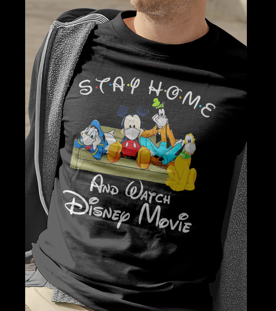 Stay Home And Watch Disney Movie Classic Ladies T-Shirt
