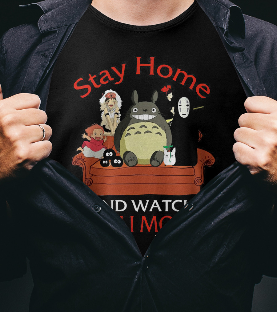 Stay Home And Watch Ghibli Movies Totoro No Face Characters Couch T-Shirt