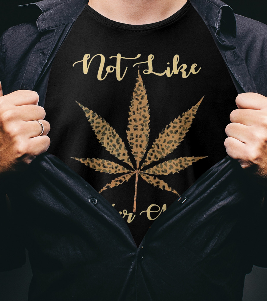 Not Like Other Girls Leopard Print Weed Leaf T-Shirt