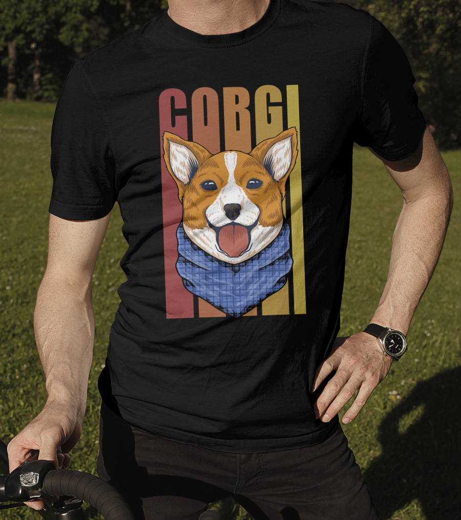 Corgi Dog Bandana Retro 158 T-Shirt