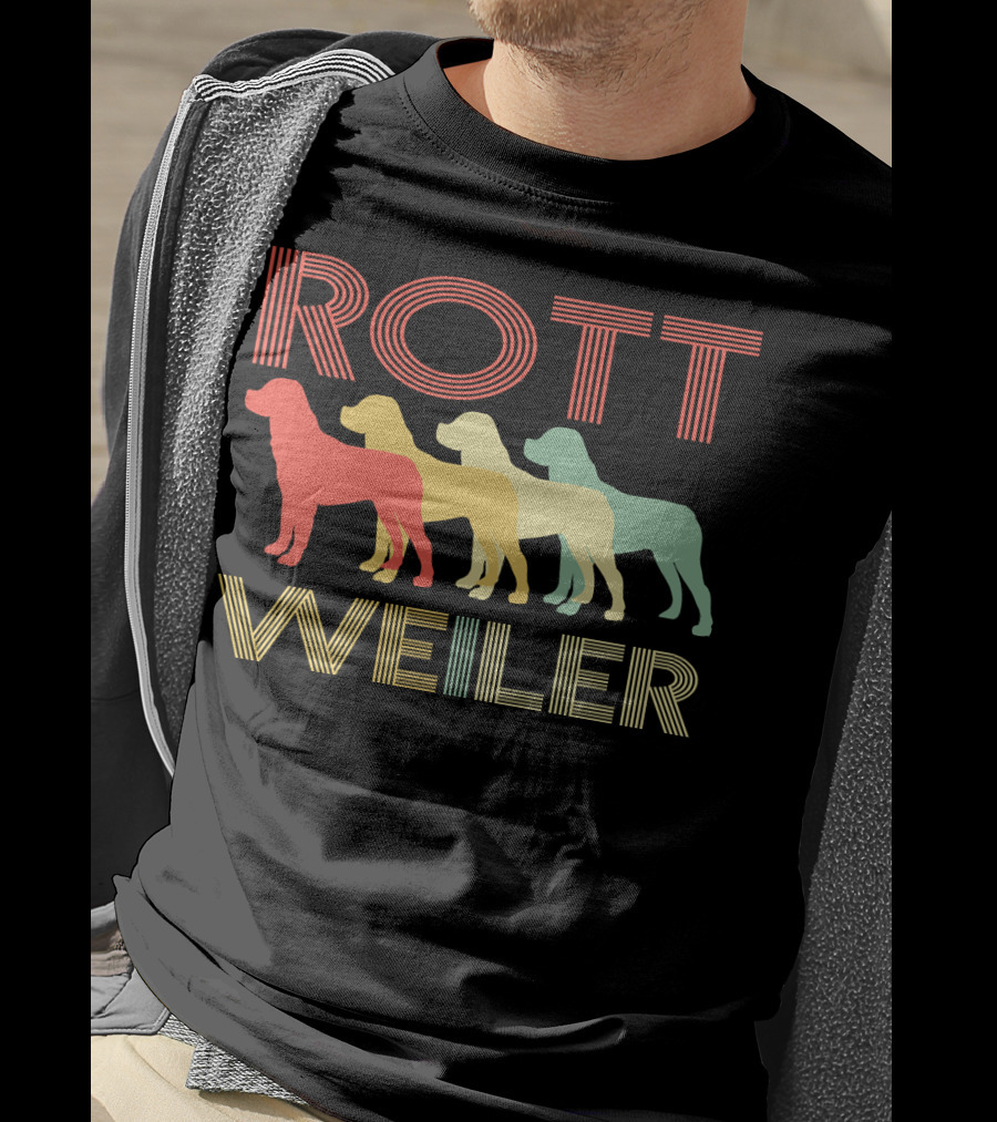 Rottweiler Dog Breed Pet Lover Rottie 157 Rainbow T-Shirt