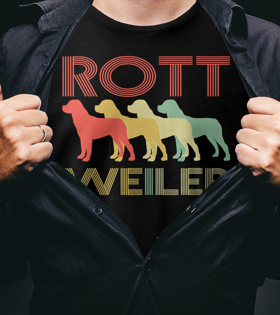 Rottweiler Dog Breed Pet Lover Rottie 157 Rainbow T-Shirt