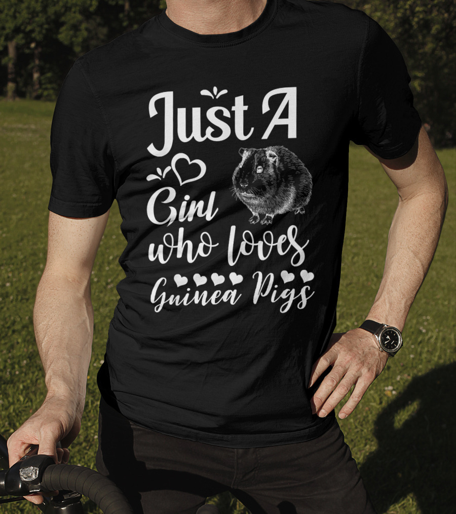 Just A Girl Who Loves Guinea Pigs Cute Guinea Pig 90s Style Girls T-Shirt