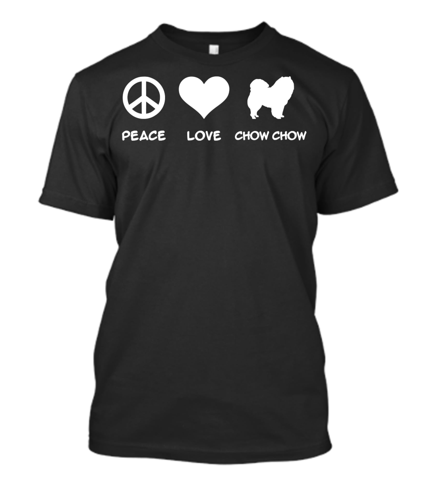 Peace Love Chow Chow Dog Silhouette Icon Trio T-Shirt