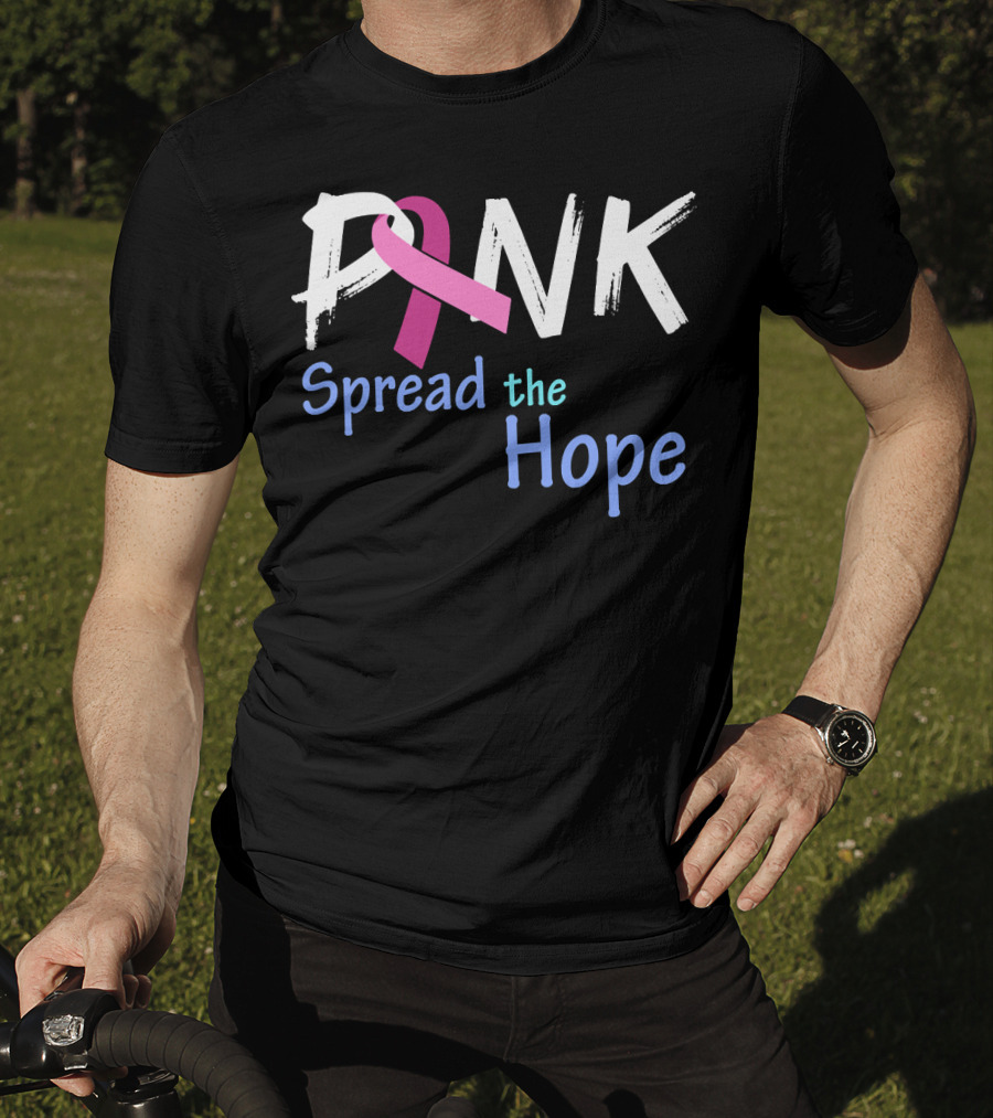 Pink Ribbon Spread The Hope Breast Cancer Awareness Support T-Shirt