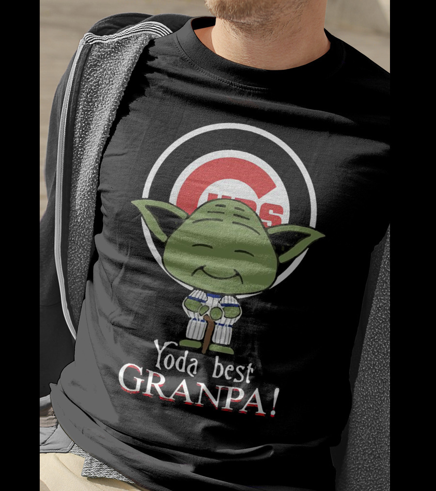 Chicago Cubs Yoda Best Granpa Iconic Logo Fan Favorite T-Shirt