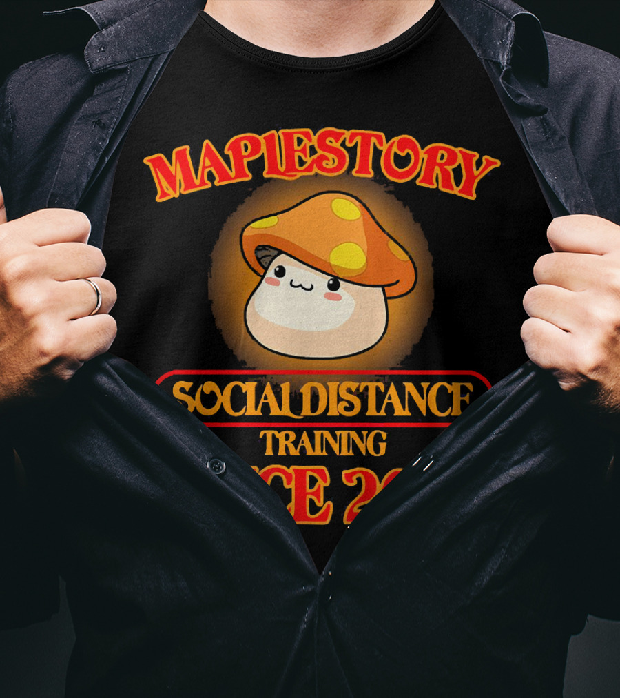 Maplestory Social Distance Training Since 2003 Mushroom Character T-Shirt