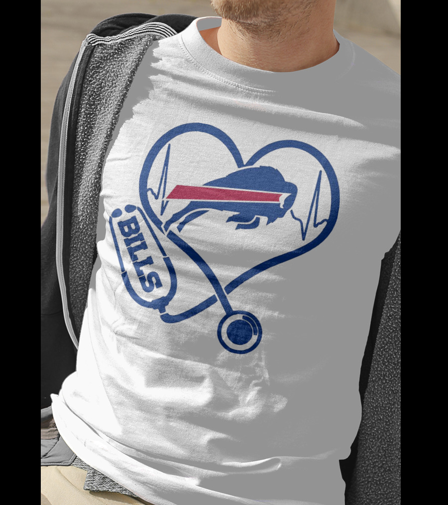 Buffalo Bills Stethoscope Heartbeat T-Shirt