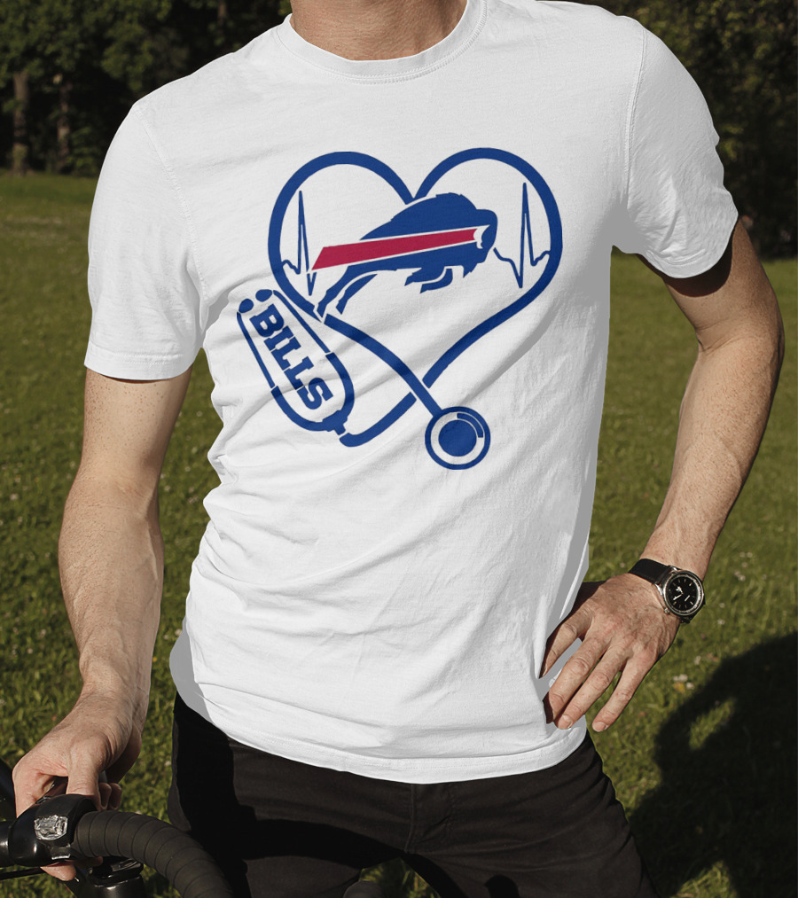 Buffalo Bills Stethoscope Heartbeat T-Shirt