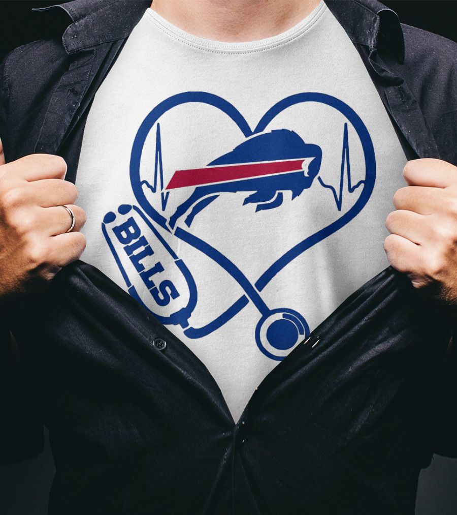 Buffalo Bills Stethoscope Heartbeat T-Shirt
