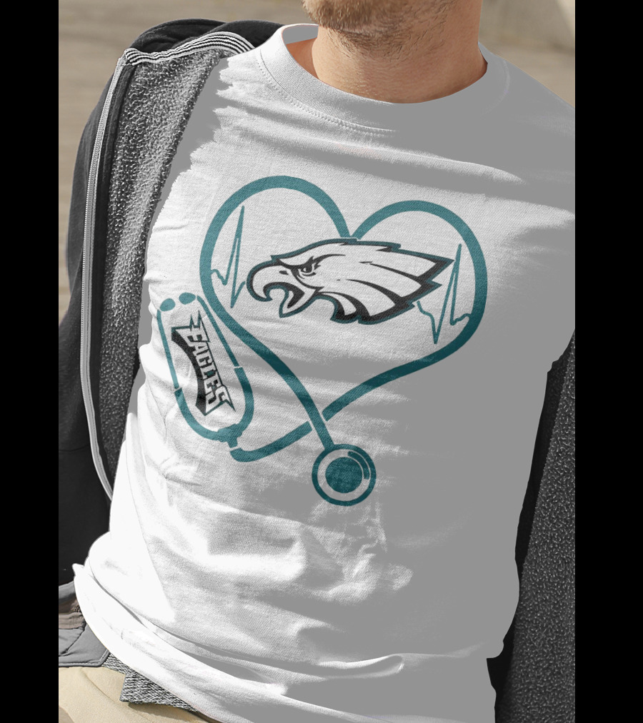 Stethoscopes Heartbeat Philadelphia Eagles T-Shirt