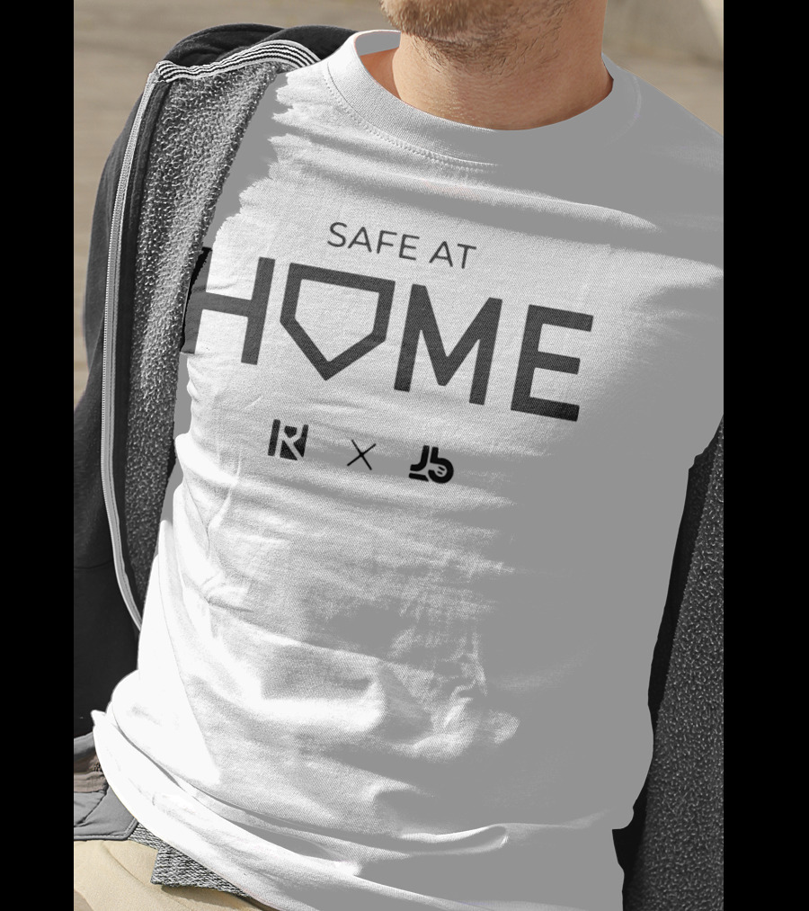 White Routine X Justbats Safe At Home Baseball Tee Collaboration T-Shirt