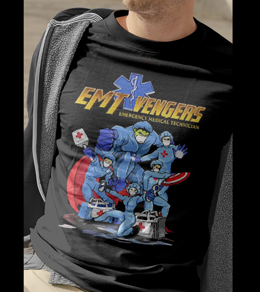 EMT Vengers Emergency Medical Technician Superhero T-Shirt