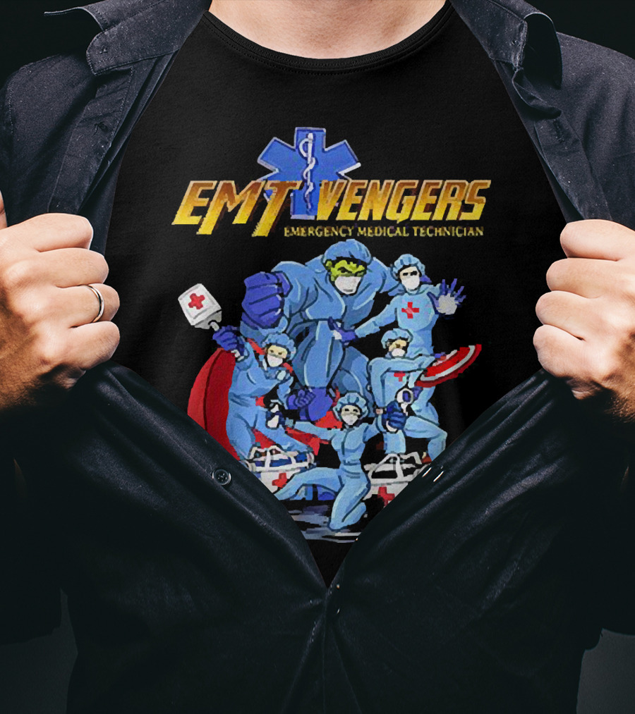 EMT Vengers Emergency Medical Technician Superhero T-Shirt