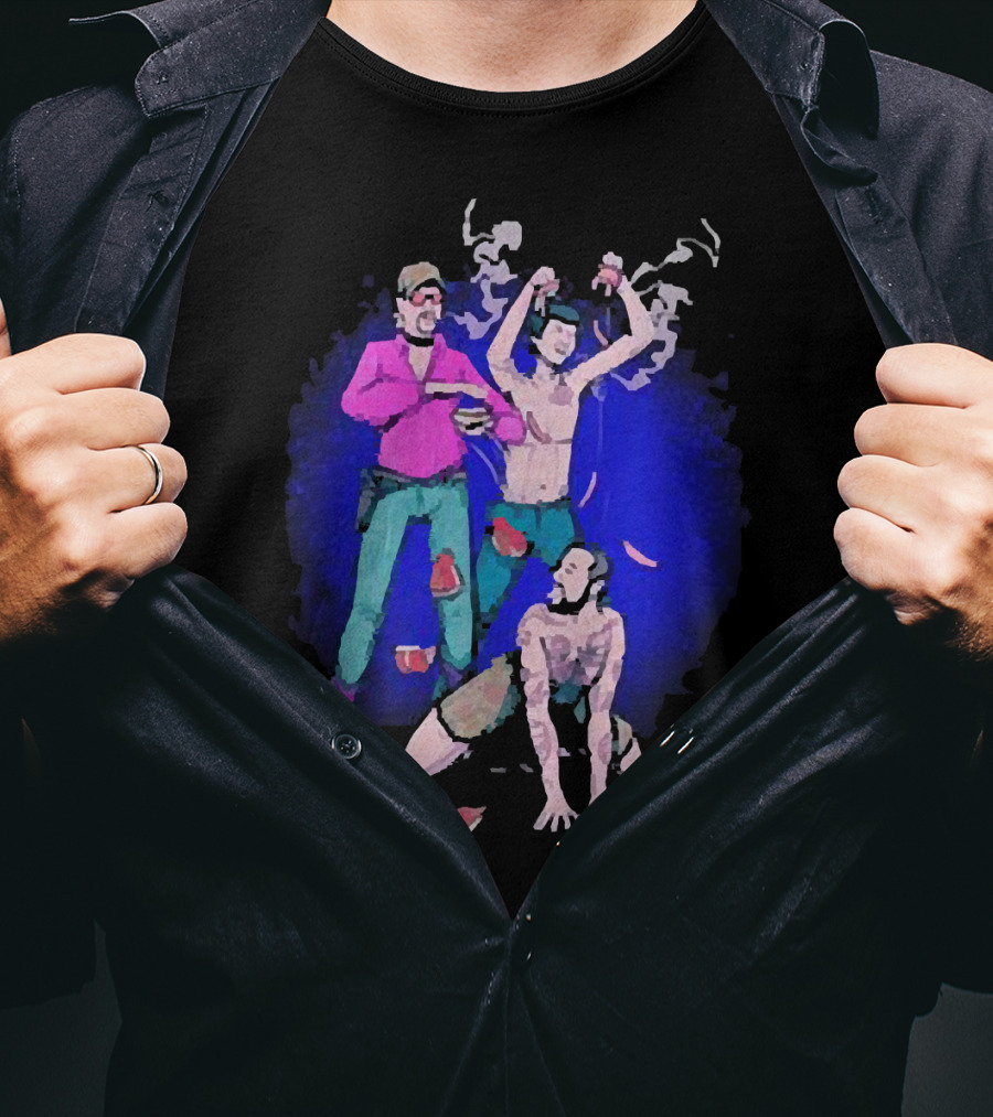 Expired Meat Honeymoon Fine Tattooed Figures In Dance With Floating Meat T-Shirt