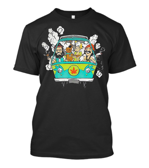 Scooby Doo Cheech And Chong In Van With Smoke T-Shirt