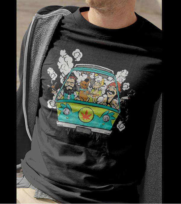 Scooby Doo Cheech And Chong In Van With Smoke T-Shirt