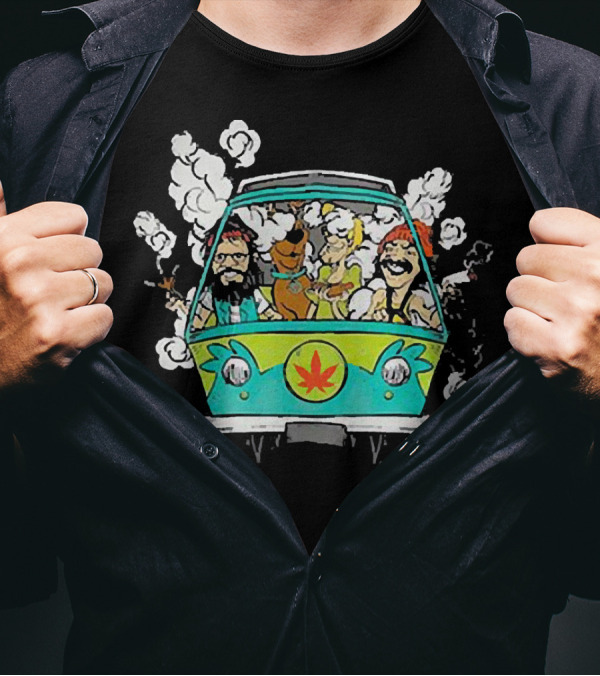 Scooby Doo Cheech And Chong In Van With Smoke T-Shirt