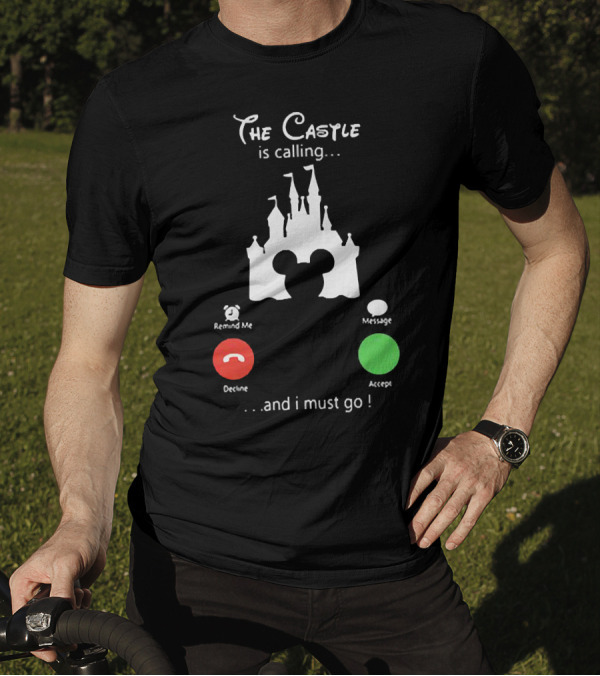The Castle Is Calling And I Must Go Disney Silhouette Mickey Icon Accept Decline T-Shirt