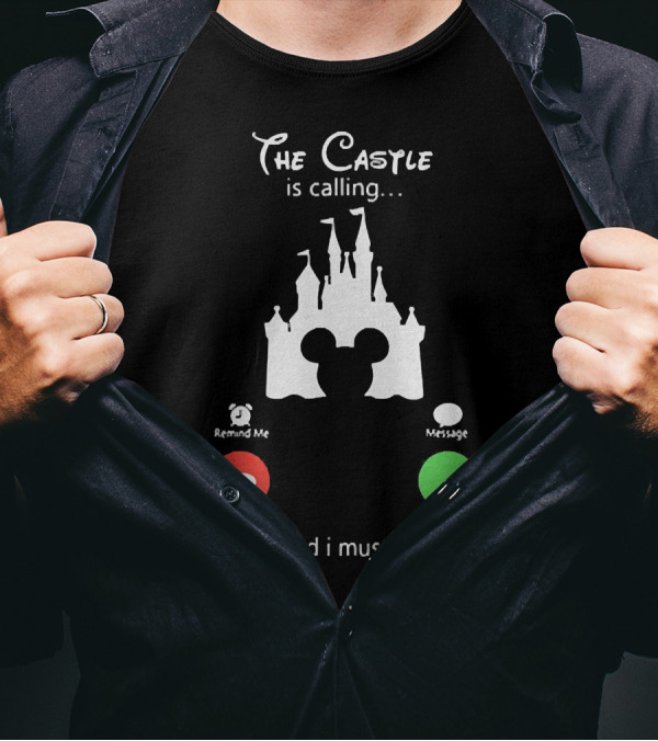 The Castle Is Calling And I Must Go Disney Silhouette Mickey Icon Accept Decline T-Shirt