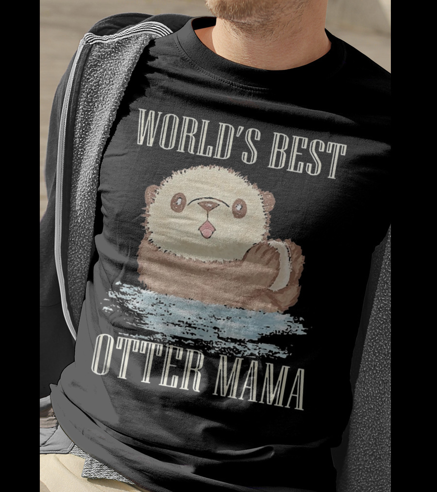 World's Best Otter Mama Cute Watercolor Otter T-Shirt
