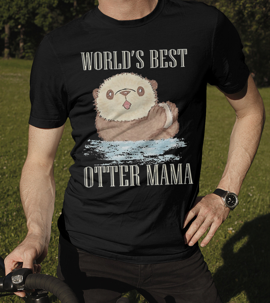 World's Best Otter Mama Cute Watercolor Otter T-Shirt