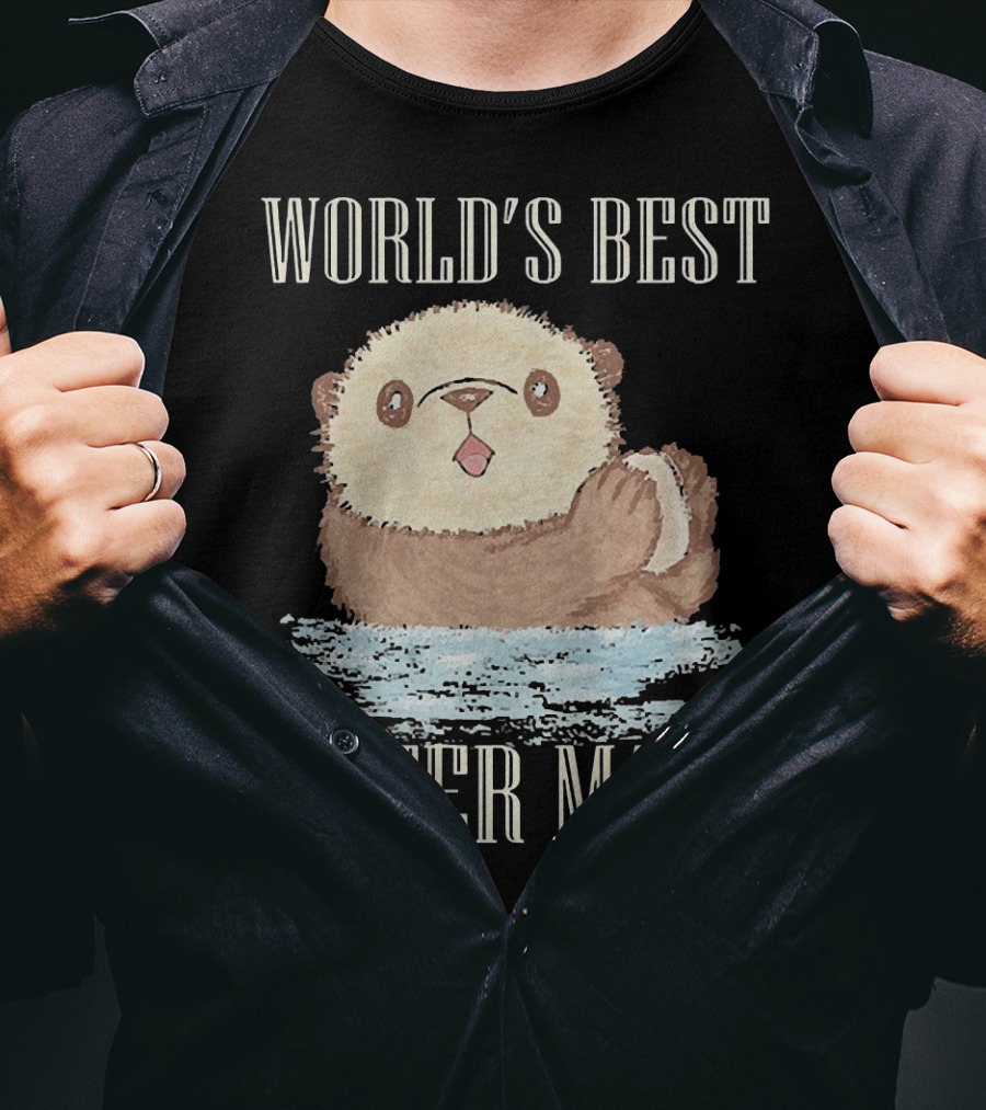 World's Best Otter Mama Cute Watercolor Otter T-Shirt