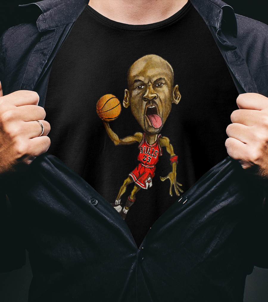 AIR Jordan Bulls 23 Caricature Basketball T-Shirt