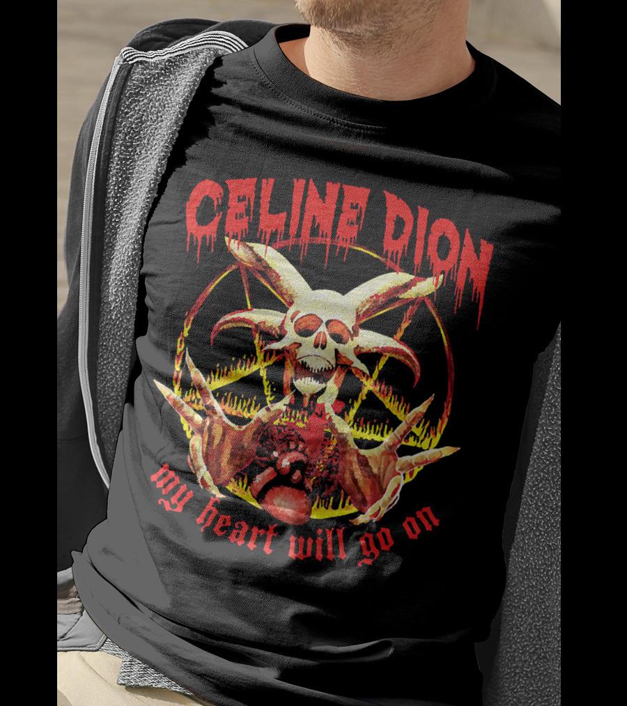 Celine Dion My Heart Will Go On Metal Skeleton T-Shirt