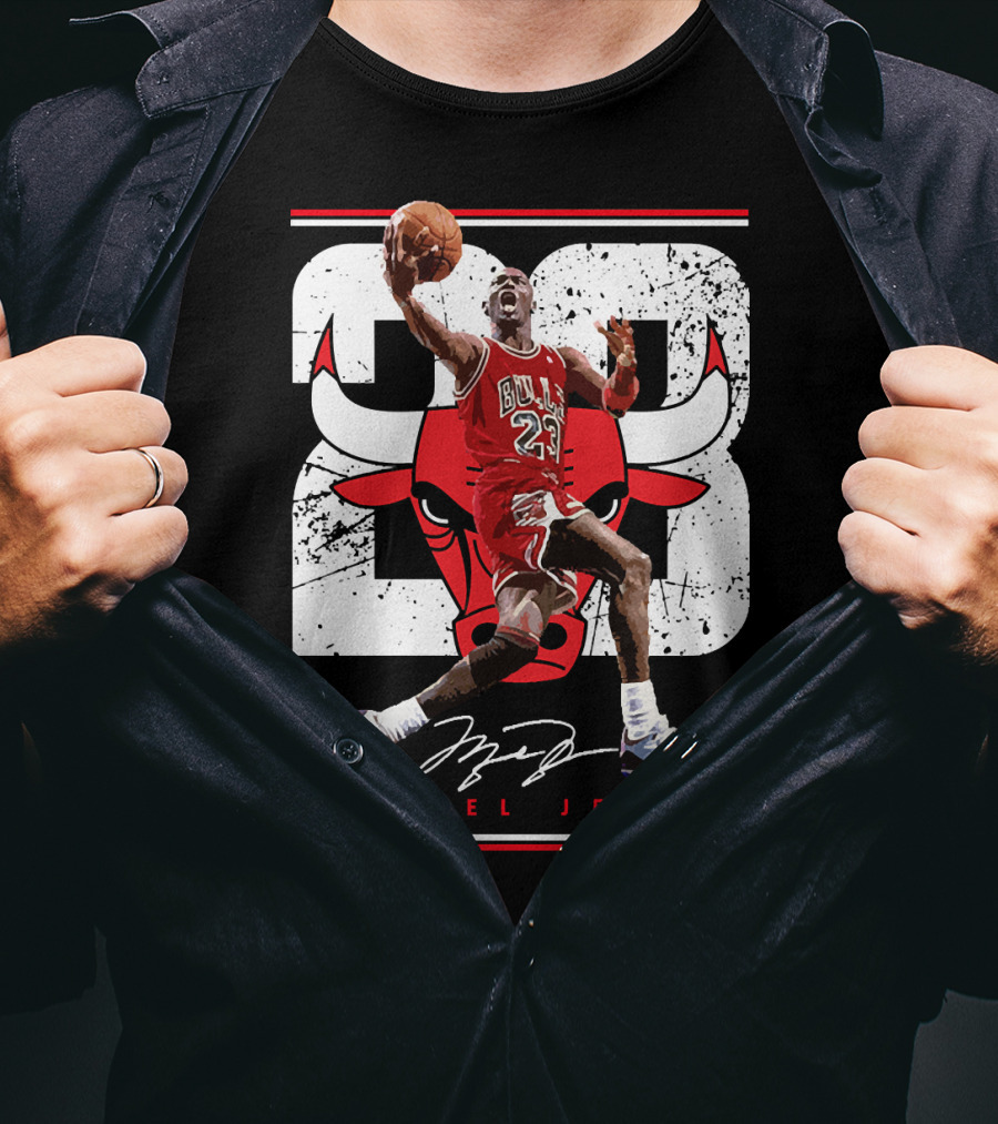 Michael Jordan Bulls 23 Iconic Dunk Signature T-Shirt