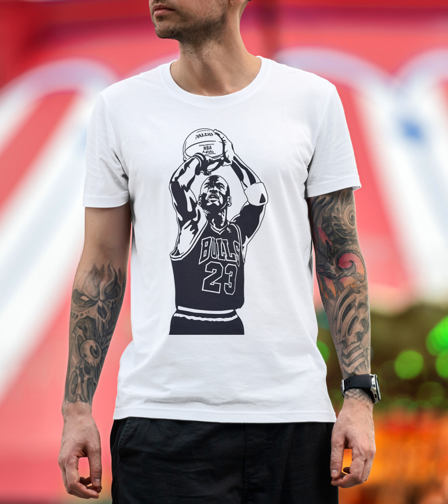 Michael Jordan Bulls Number 23 Basketball NBA Palms T-Shirt