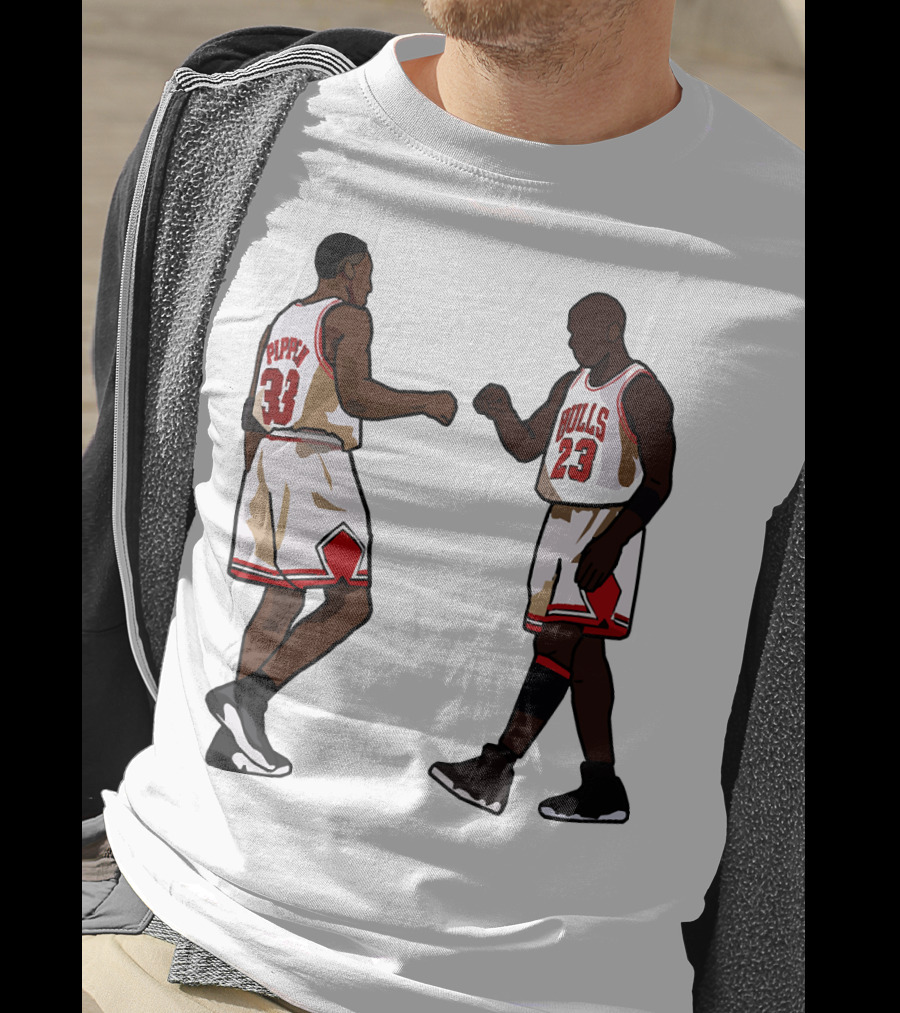 Michael Jordan Scottie Pippen 23 33 Chicago Bulls NBA Throwback T-Shirt