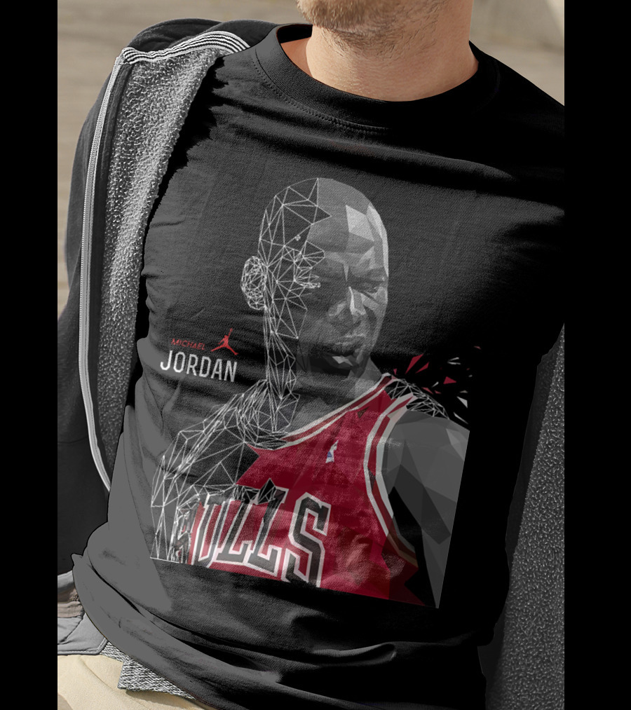 Michael Jordan Bulls Geometric Art 15 T-Shirt