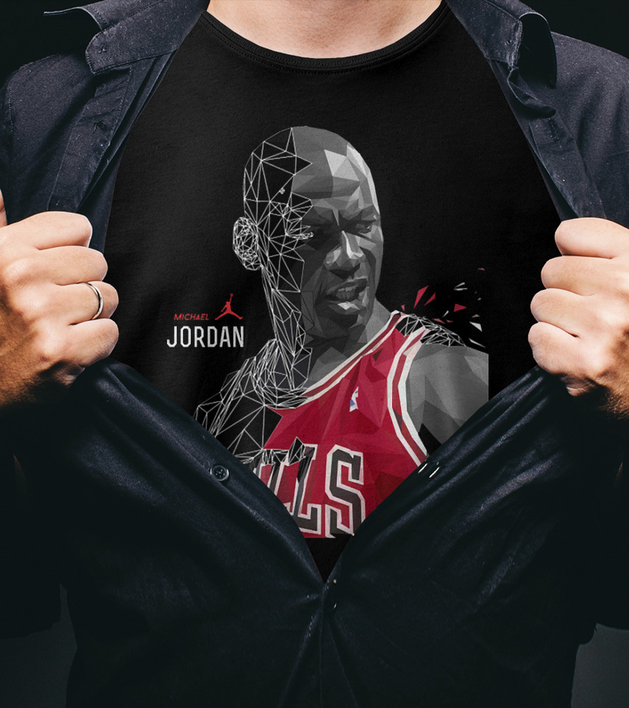 Michael Jordan Bulls Geometric Art 15 T-Shirt
