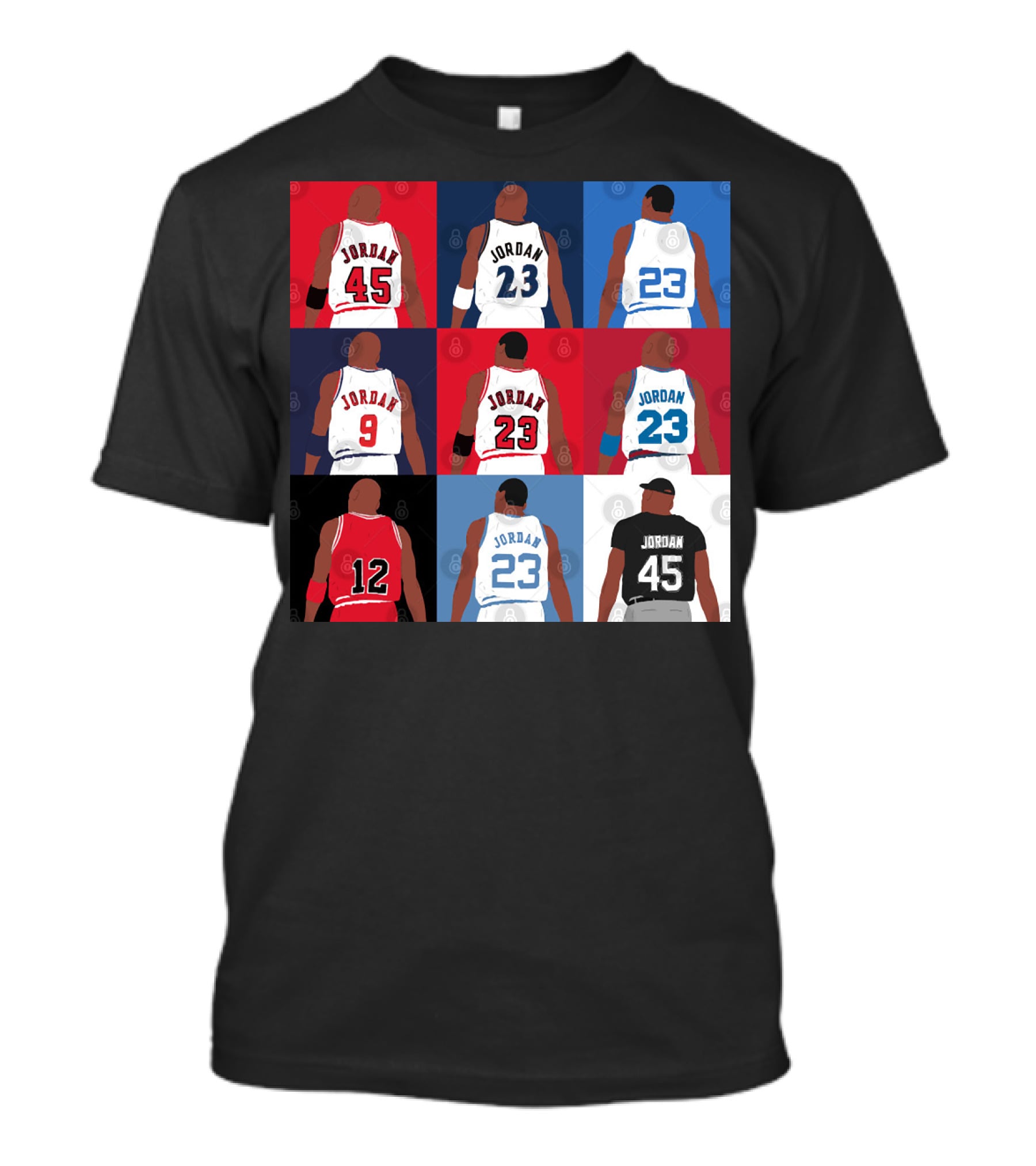 Michael Jordan Number Grid 23 45 9 12 T-Shirt
