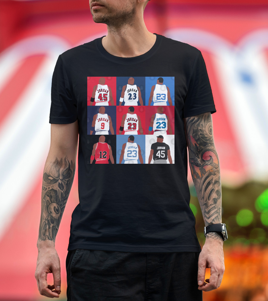 Michael Jordan Number Grid 23 45 9 12 T-Shirt